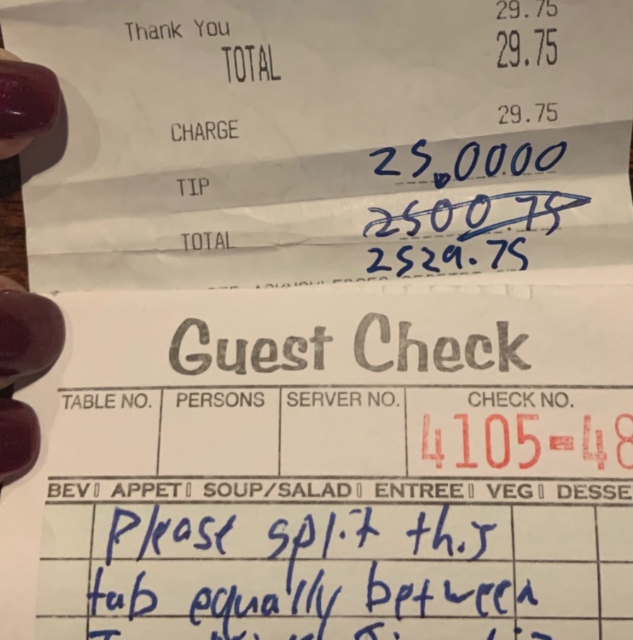 $2500 Tip for Restaurant Workers During Coronavirus Closure